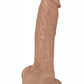 Fleshstixxx Dual Density Silicone Bendable Dong with Balls - Caramel - 7in