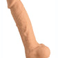 Fleshstixxx Dual Density Silicone Bendable Dong with Balls - Caramel - 8.5in
