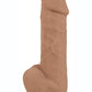 Fleshstixxx Dual Density Silicone Bendable Dong with Balls - Caramel - 8in