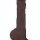 Fleshstixxx Dual Density Silicone Bendable Dong with Balls - Chocolate - 9in