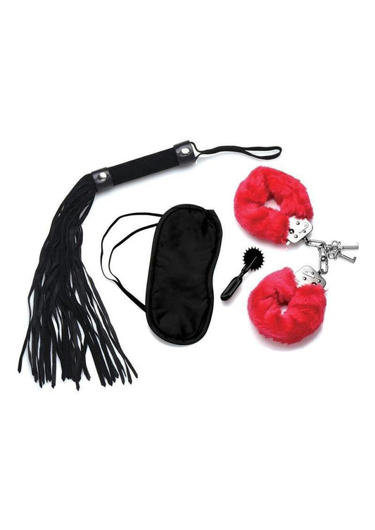 Frisky Passion Fetish Kit - Black/Red - 4pc