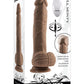 Full Monty Silicone Rechargeable Realistic Dildo with Remote - Chocolate - 9in