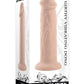 Girthy Vibrating Rechargeable Silicone Dildo - Vanilla - 7in