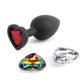 Glams Xchange Heart Silicone Anal Plug - Black - Small