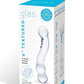 Glas Curved G-Spot Glass Textured Dildo - Blue/Clear - 6in
