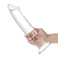 Glas Dildo Glass with Veins and Flat Base