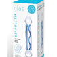 Glas Full Tip Glass Textured Dildo - Blue/Clear - 6.5in