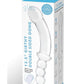 Glas Girthy Double Sided Glass Dong with Anal Bead Grip Handle - Clear - 12.5in