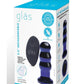 Glas Rechargeable Remote Controlled Vibrating Glass Beaded Buttplug - Blue - 3.5in