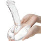 Glas Rideable Standing Glass Cock with Stability Base