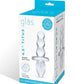 Glas Titus Beaded Butt Plug - Clear