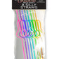 Glitterati Silly Penis Straws - Rainbow - 8 Pack