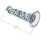 Glittergasm Swirl Clear Dildo with Suction Cup - Blue/Purple/Violet Glitter