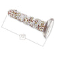 Glittergasm Swirl Clear Dildo with Suction Cup - Orange/Red/Golden Glitter