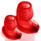 Glowhole 2 Hollow Buttplug with Led Insert - Large - Red Morph