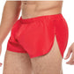 Goal Line Extreme Split Booty Shorts - Red - Large/XLarge