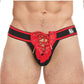 Goal Line Lace-Up Jockstrap - Red - Medium/Small