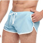 Goal Line Side Split Mesh Booty Shorts - Blue - Medium/Small