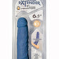 Great Extender 1st Silicone Vibrating Sleeve - Blue - 6.5in