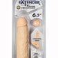 Great Extender 1st Silicone Vibrating Sleeve - Vanilla - 6.5in