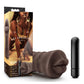 Hot Chocolate Renee Vibrating Masturbator with Bullet - Mouth - Chocolate