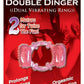 Humm Dinger Double Dinger Dual Vibrating Cock Ring - Magenta/Pink