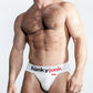 Hunker Comfy Pouch Slider-Strap Jock - White Snow - Medium