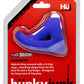 Hunkyjunk Slingshot Silicone 3 Ring Teardrop Cock Ring - Blue