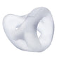 Hunkyjunk Slingshot Silicone 3 Ring Teardrop Cock Ring - Clear/Clear Ice
