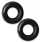 Hunkyjunk Stiffy Bulge Silicone Cock Rings - Black/Tar Ice - 2 Pack