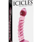 Icicles No 28 Textured Glass G-Spot Dildo - Pink - 7in