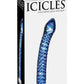 Icicles No. 29 Ribbed Glass G-Spot Dildo - Blue - 7in