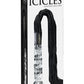 Icicles No. 38 Textured Glass Dildo with Flogger - Black/Clear - 26.5in