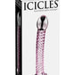 Icicles No 53 Textured Glass Dildo - Clear/Pink - 6.75in