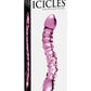 Icicles No. 55 Double-Sided Textured Glass Dildo - Pink - 9in