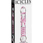 Icicles No. 6 Textured Glass Dildo - Clear/Pink - 8.5in