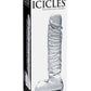 Icicles No. 63 Textured Glass Dildo with Balls - Clear - 8.5in