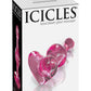Icicles No 75 Beaded Heart Shaped Glass Anal Plug - Pink