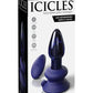 Icicles No. 85 Rechargeable Glass Tapered Plug with Remote Control - Blue