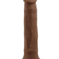 In Thrust We Trust Rechargeable Silicone Dildo with Remote - Chocolate