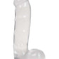 Jelly Jewels Dildo with Balls - Clear - 6in