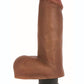 Jock Bareskin Realistic Vibrating Dong with Balls - Caramel - 6in