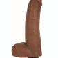 Jock Bareskin Realistic Vibrating Dong with Balls - Caramel - 8in