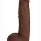 Jock Realistic Dildo with Balls - Chocolate - 9in