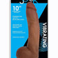 Jock Vibrating Dildo with Balls - Caramel - 10in