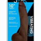 Jock Vibrating Dildo with Balls - Chocolate - 10in