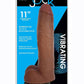 Jock Vibrating Dildo with Balls - Caramel - 11in