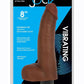 Jock Vibrating Dildo with Balls - Caramel - 8in