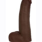 Jock Vibrating Dildo with Balls - Chocolate - 8in