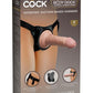 King Cock Beginner's Silicone Body Dock Strap-On Kit with Dildo - Black/Vanilla - 6in